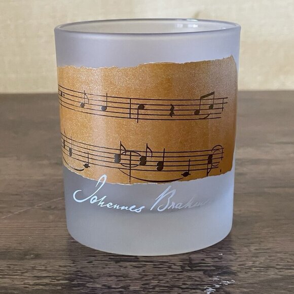 Vintage Dartington France Frosted Glass Whiskey Tumbler Classical Music Composer - Picture 10 of 14